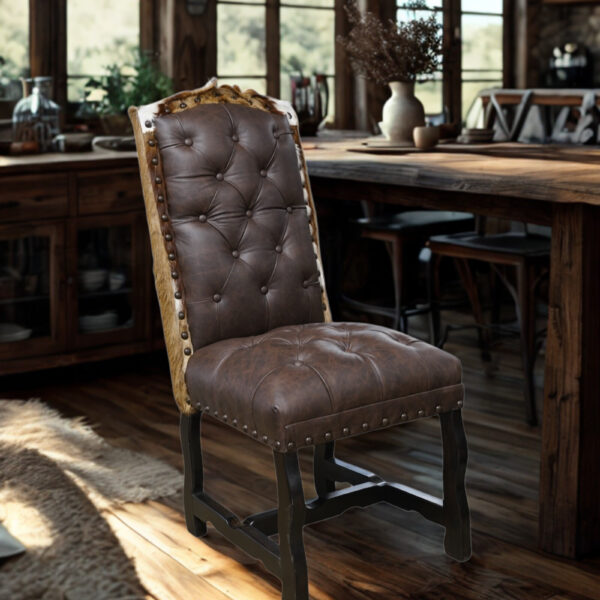 The Kalahari Armless Dining Chair W/ Springbok Backing