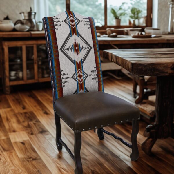 Santa Fe Upholstered Dining Chair W/ Leather Seating