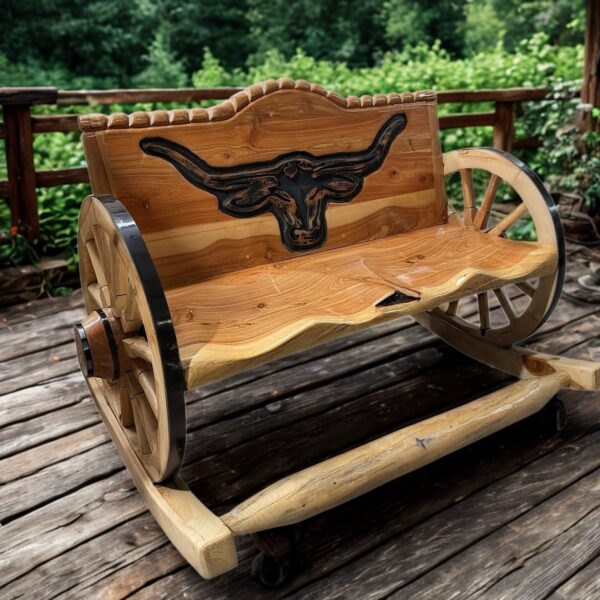 The Longhorn Wagon Bench