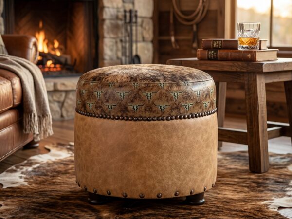 The Amarillo Sunset Ottoman - Lived-in hero