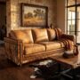 Caprock Sofa western luxury furniture full-grain leather Texas rustic style